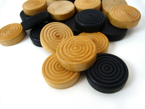 Spare Parts : Chad Valley Draughts or Backgammon Wood Pieces Movers - 1.1"/27mm - 第 2/8 張圖片