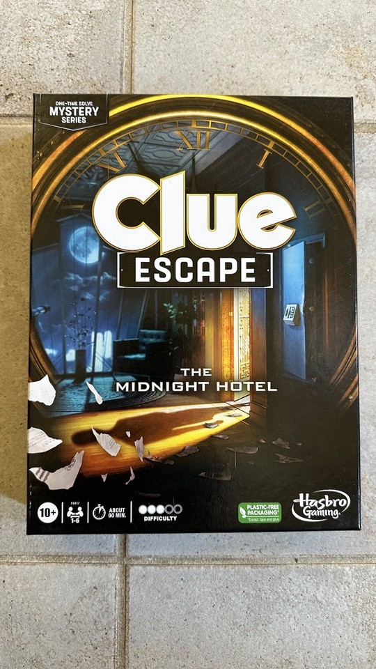 Clue Escape The Midnight Hotel Board Game, Clue Escape Room Game