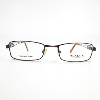 Taka T2620 BR Brown Rectangular metal Eyeglasses Frames 51[]18 140 mm
