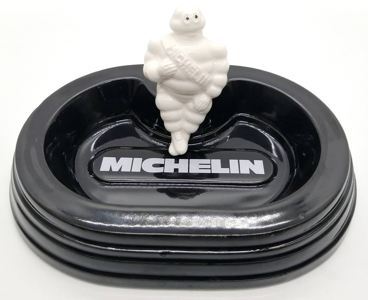 Michelin Man Bibendum Ashtray Ceramic Color Black Accessory Case