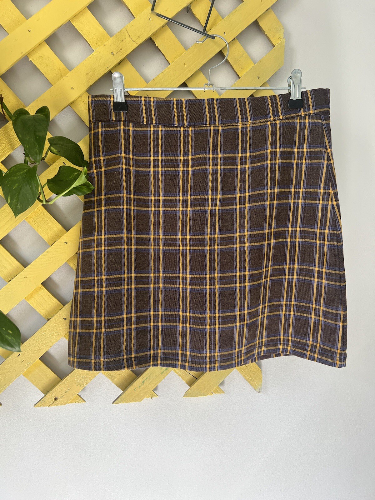 Plaid Mini Skirt Tartan High Waist Skort 90s Vintage Clueless Style-image