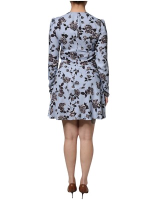 RED VALENTINO Dress Light Blue Floral Long Sleeves A-line