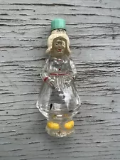 Vintage Glass Lady Perfume Bottle Figurine Empty