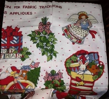 Susan Winget Fabric Traditions Christmas Appliques Panel 1993 Cut/Sew 44x36" Vnt