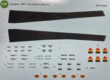 Art Scale Kit Decals for 1/32 Douglas TBD-1 Devastator - Stencils