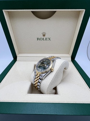 Rolex Datejust 36 126233G 18K Fluted Green Roman VI IX 6/9 Dial Jubilee B&P - 第 7/9 張圖片