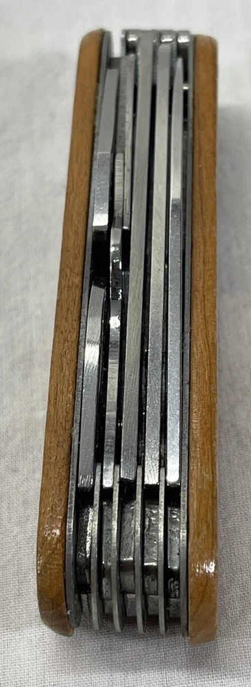 Multi Tool 3 1/2" Pocket Knife Engraved Rocky Mountain National Park Wood Handle