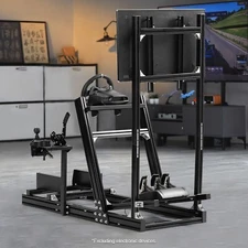 Marada Black Sim Racing Cockpit Stand With  Monitor Fit  Logitech  G920 G923