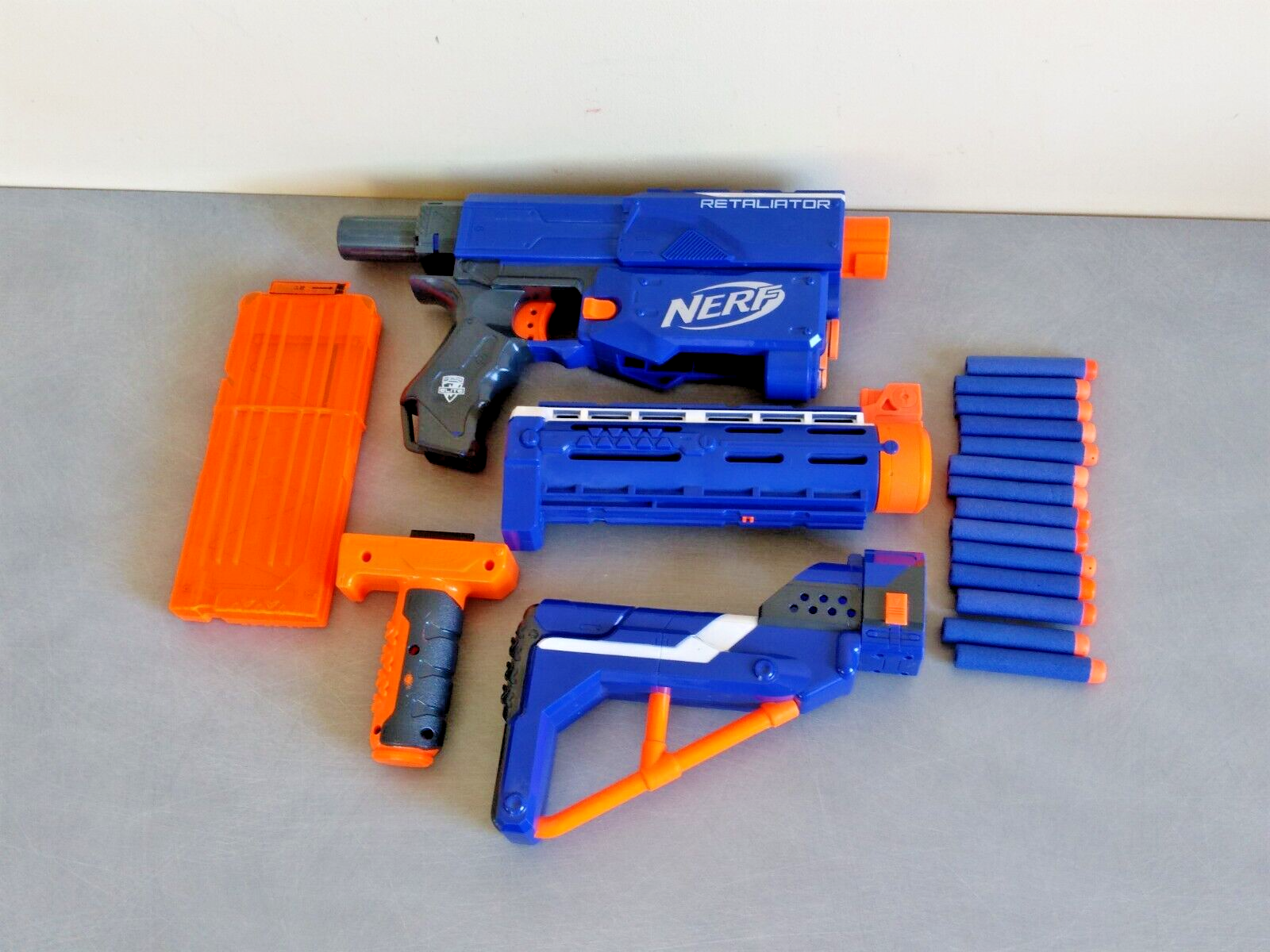 Pistolet Fusil Sniper NERF N-STRIKE RETALIATOR Bleu 65cm + 14 Fléchettes  TBE 5010994658106