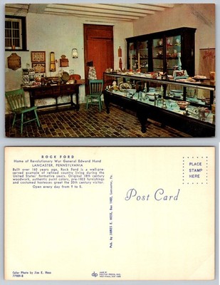Lancaster PA Rock Ford Gen Edward Hand Historic Home Interior Postcard