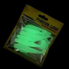 6pcs/lot Paddle Tail Soft Grubs Glow in Dark T Tail Lure Jig Head Soft Lure f...