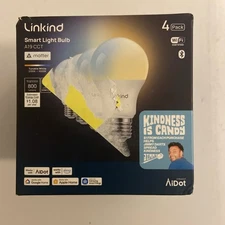 Linkind Smart Light Bulb A19 CCT App Remote Control 800 Lumens 60W EQ 4 Pack