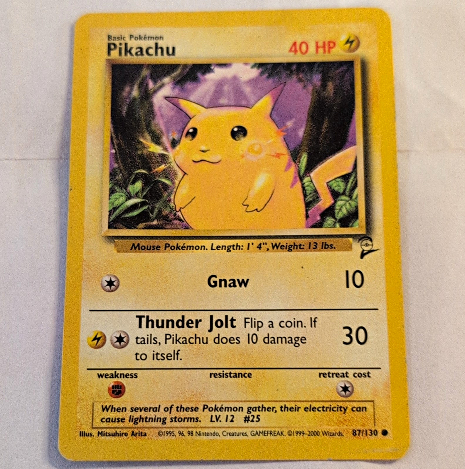 Wizards of the Coast Pikachu 087/130 Base Set 2 Common Regular Basic 40 HP