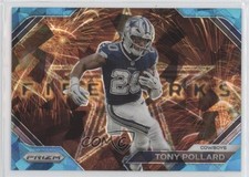 2023 Panini Prizm Fireworks Blue Ice Prizm 72/99 Tony Pollard #F-15 3hd