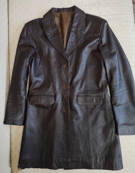 Women Alberto Aspesi Trench Coat Brown Leather M