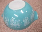 Pyrex Amish Butterprint Cinderella 4 qt 444 Mixing bowl turquoise VINTAGE