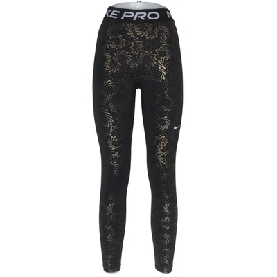 Nike Pro, leggings de sport, taille : XS, modèle : nike pro, noir/or, imprimé... - Photo 1/4