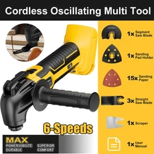 Cordless Oscillating Multi Tool Kit for Dewalt 20V Battery w/ 6 Variable Speeds