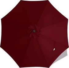 Patio Umbrella 10 Ft Replacement Canopy for 8 Ribs-Burgundy Canopy Only