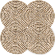 Pot Holders Trivets Set 4 Pcs, Potholders for Kitchens, 100% Pure Cotton Thread 