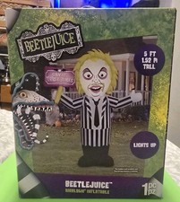 Halloween Airblown Yard Inflatables Beetlejuice  Sign 5ft tall