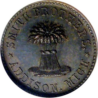 1863 Addison Michigan Civil War Token Smith Bros Scarce Single Merchant Town NGC