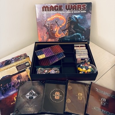 Mage Wars Dueling Mages Strategy Game Core Set Complete + Extras Arcane Wonders