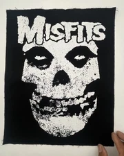 Misfits Punk Band Distressed Back Patch: Sew On, Screen Printed, 15” X 12”