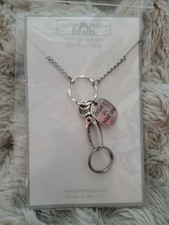 Hidden Hollow Beads Women's Lanyard Stainless Steel "Believe in Yourself"