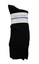 Cole Haan Mens 6 Pair Casual Dress Crew Socks Black Shoe Size 7-12 New