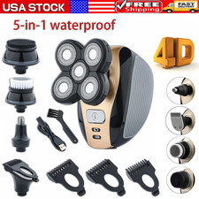 5-in-1 Rotary Electric Shaver 4D Rechargeable Bald Head Hair Beard Trimmer Razor