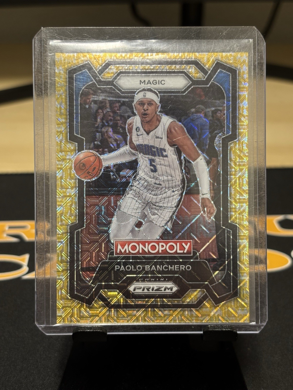 Paolo Banchero 2023-24 Panini Prizm Monopoly #64 Gold Millionaire Shimmer /500
