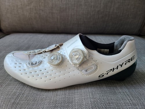 Zapatos de ciclismo de carretera Shimano blancos S-SPHYRE RC9 SH-RC900 EU43 US 8.9 - Imagen 2 de 10
