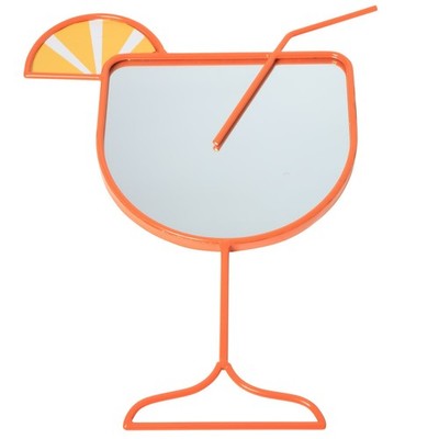 Verspiegelte Cocktail Plakette Hausbar Wandkunst Modern Getränke Schild Dekor - Orange