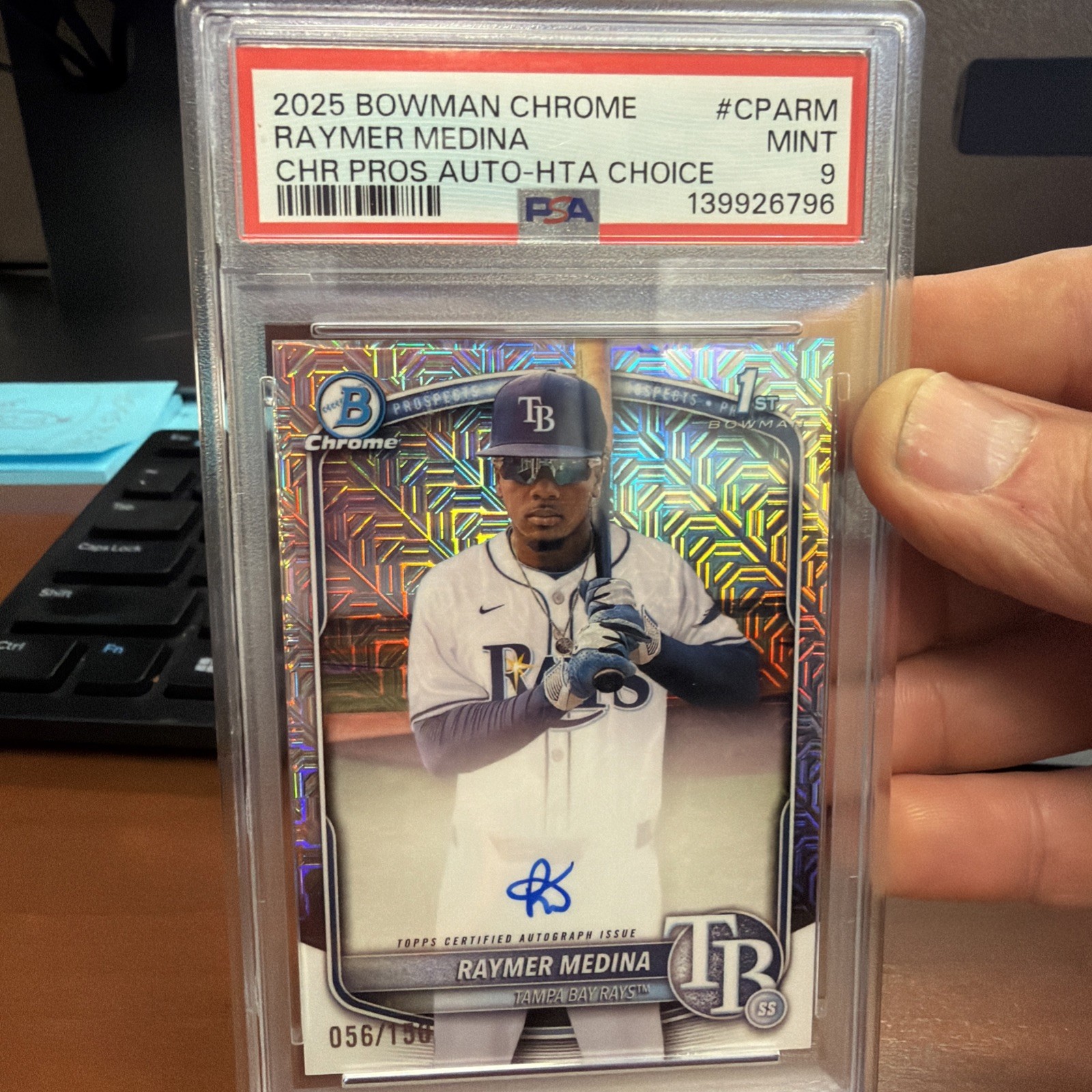 Raymer Medina 2025 Bowman Chrome Prospects RC Choice Auto #CPA-RM /150 PSA 9🔥📈