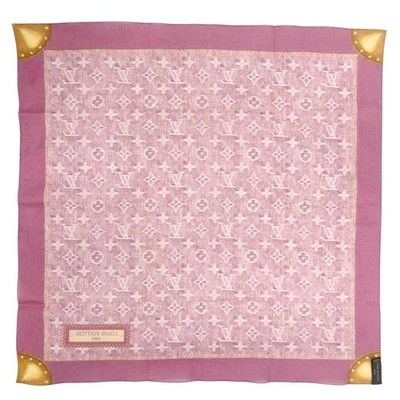 LOUIS VUITTON Vintage Monogram LV Logo Scarf Wrap Bandana