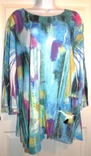 Cute & Colorful JESS & JANE 3/4 Sleeve Tunic w/Textured Pocket - XL