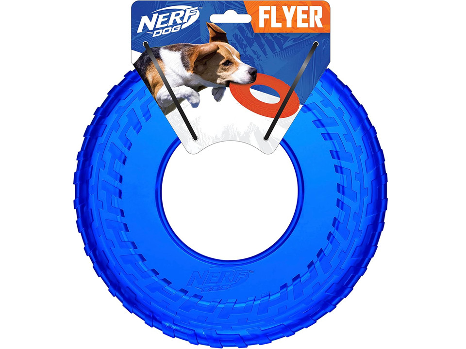 Nerf Dog Tire Flyer Dog Toy, 10 Inch Flying Disc Dog Fetch T