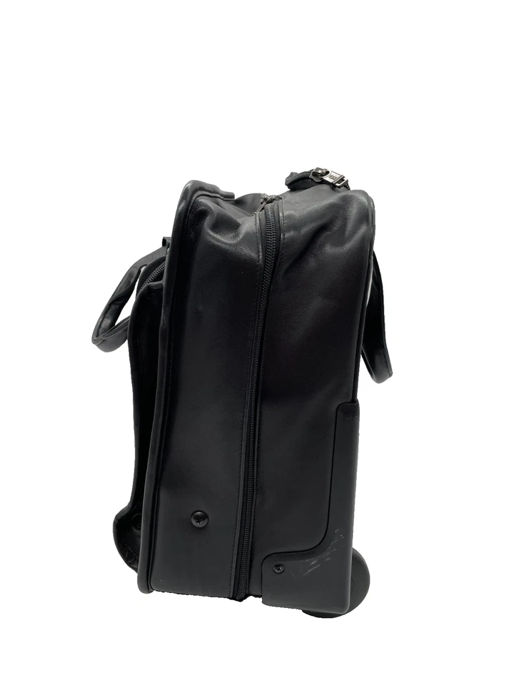 Sac de transport à roulettes Tumi en cuir noir - Photo 2/4