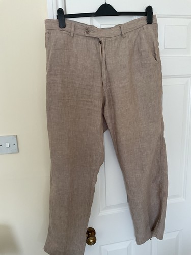 Samuel Windsor Men Linen Trousers 38” Waist I Side Leg 31”