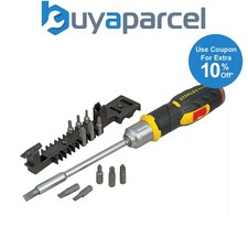 Stanley 0-62-691 FatMax Ratchet Screwdriver Pistol Grip 12pc Bit Set STA062691