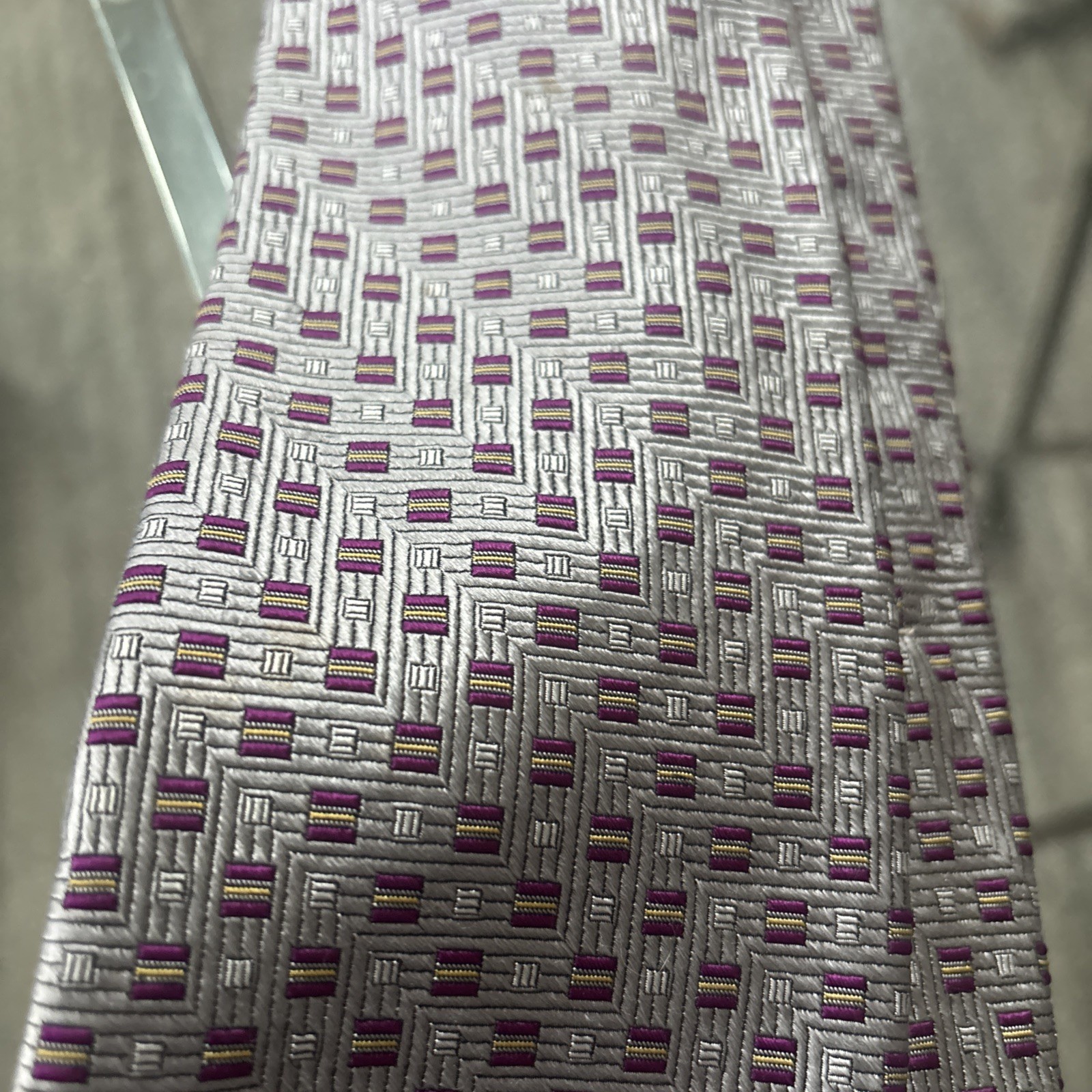 HAND SEWN ROBERT TALBOTT silver  GEOMETRIC Print … - image 2