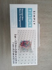 Simply Tidy 3 Piece Pegboard Storage Bins Brand New In Box