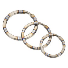 Titanium O-Ring Keychain 0.98"/1.18"/1.38", 3 Pcs Metal Split Rings, Flame