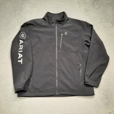 Ariat New Team Logo Black White Softshell Jacket Men XL Black Full