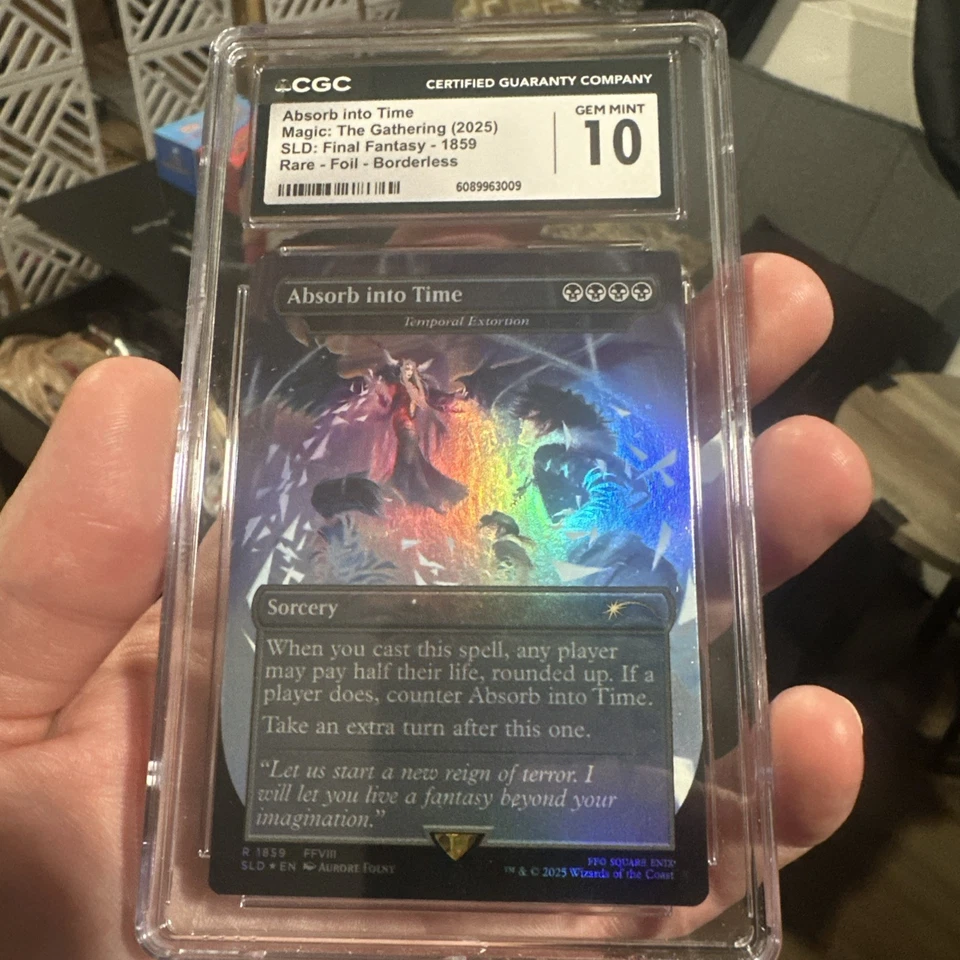 MTG Absorb into Time - Temporal Extortion (Rainbow Foil) CGC 10 Gem FFVIII 🔥 - Image 3 of 4