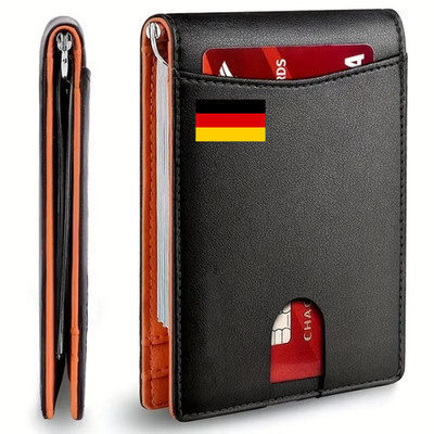 Slim Leder Wallet RFID Schutz Mini Geldbörse Herren Kartenetui Portemonnaie