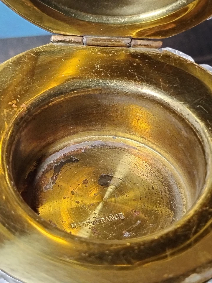 Pedestal encendedor de mesa ataúd de vidrio latón de colección de los años 50 *sin probar* Francia Foto 4 de 4