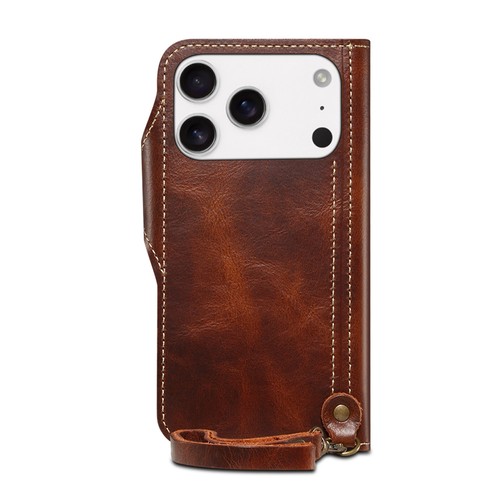 Retro Echt Rindseder Flip Hülle Schutztasche Case für iPhone 14 15 16 17 Pro Max - Bild 7 von 27