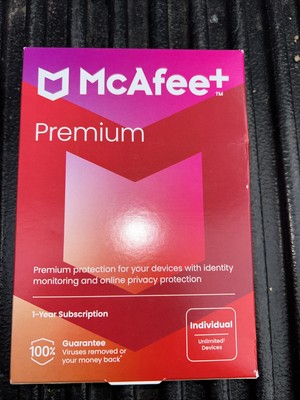McAfee+ Premium Individual Unlimited Devices Online Security  1 Yr Subscription